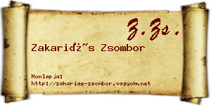 Zakariás Zsombor névjegykártya